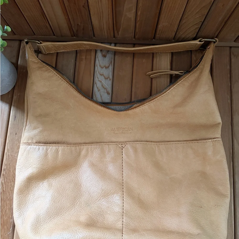 American Leather Co. slouchy leather hobo soft artisan leather  patina, camel - Picture 6 of 7